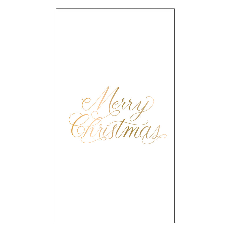 3 ply Guest Towel 16 Count | Merry Christmas Gold Foil