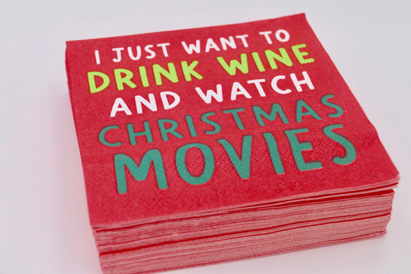 3 ply Cocktail Napkins 20 Count | Watch Christmas Movies