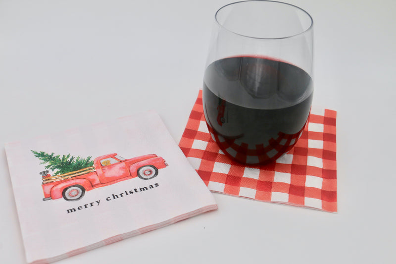 3 ply Cocktail Napkins 20 Count | Merry Christmas Truck