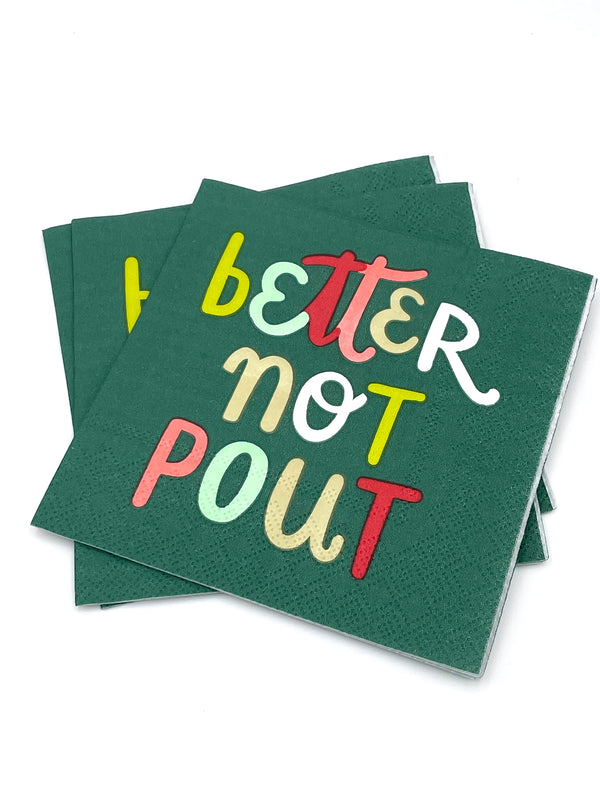 3 ply Cocktail Napkins 20 Count | Better Not Pout