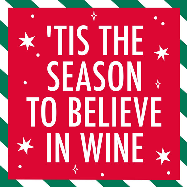 Holiday Cocktail Napkins | Believe in Wine - 20ct