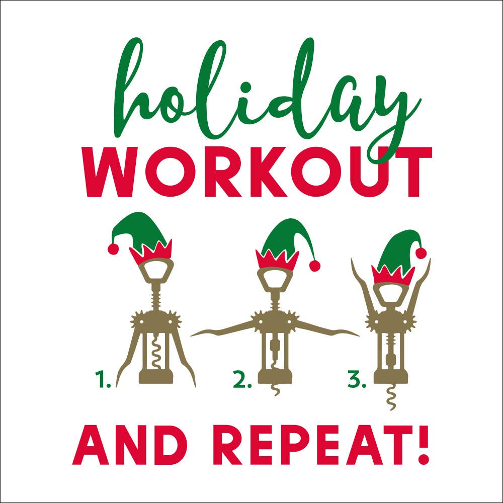 Funny Christmas Cocktail Napkins | Holiday Workout - Thumbnail 2