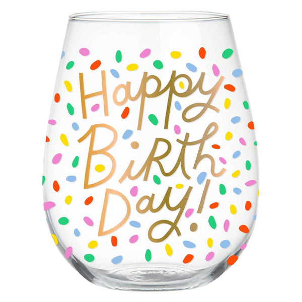 Birthday Stemless Wine Glass 22oz | Happy Birth Day