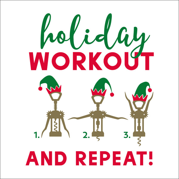 Funny Christmas Cocktail Napkins | Holiday Workout - 20ct