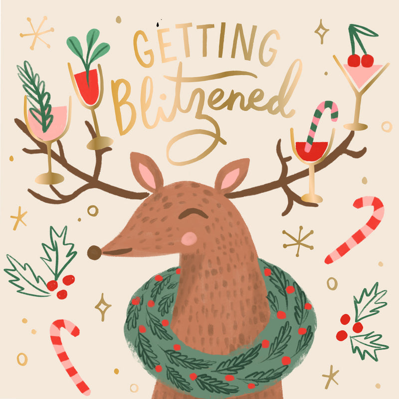 Funny Christmas Cocktail Napkins | Getting Blitzened