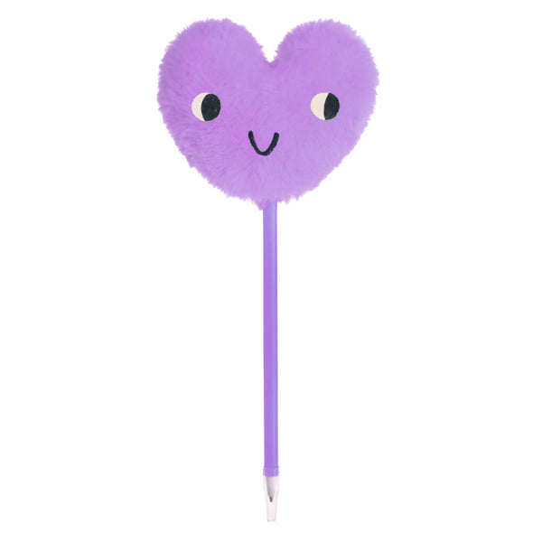 Pen | Purple Fuzzy Heart Pen