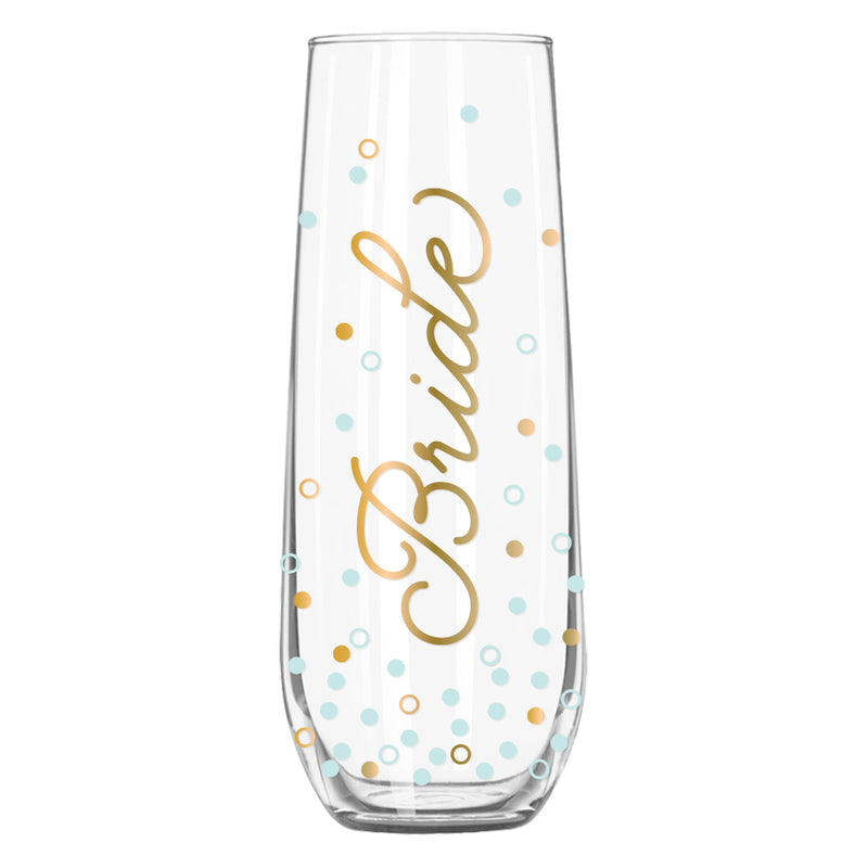 Stemless Champagne Glass 9oz | Bride