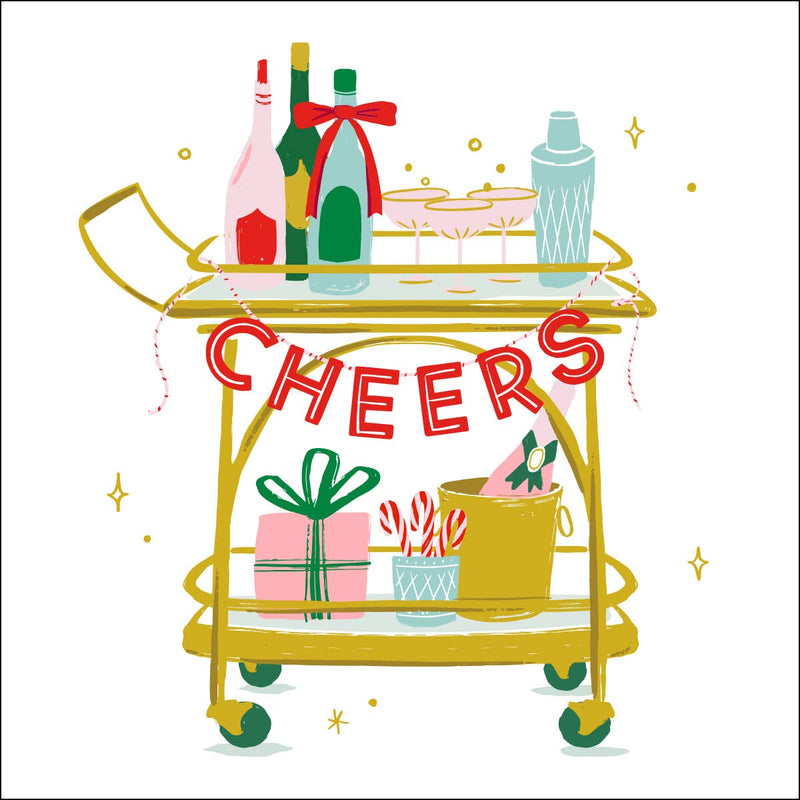 Holiday Cocktail Napkins | Cheers Holiday Bar Cart  - 20ct