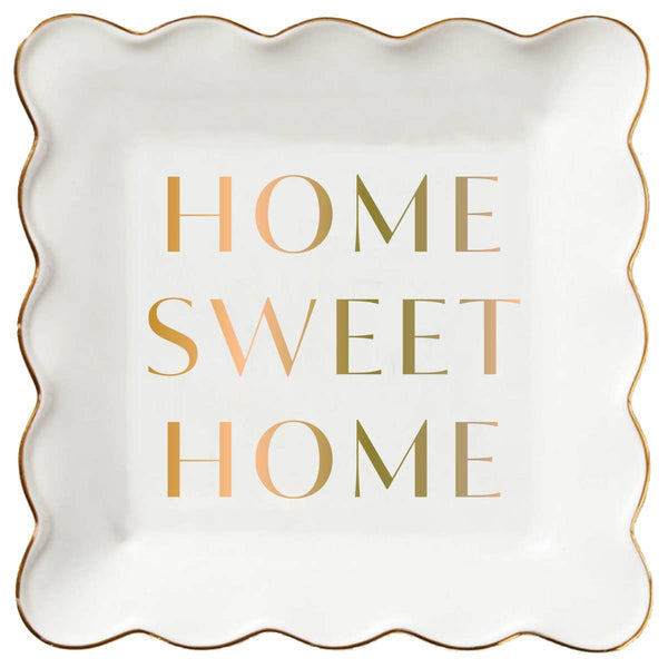 Ceramic Trinket Tray | Home Sweet Home - 4"x4"