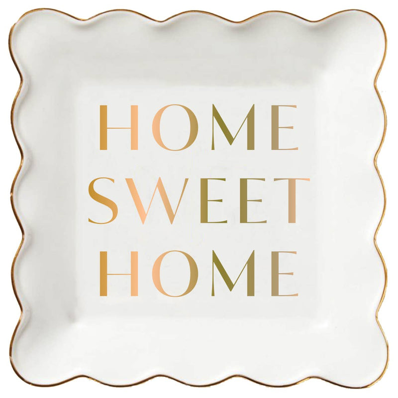 Ceramic Trinket Tray | Home Sweet Home - 4"x4"