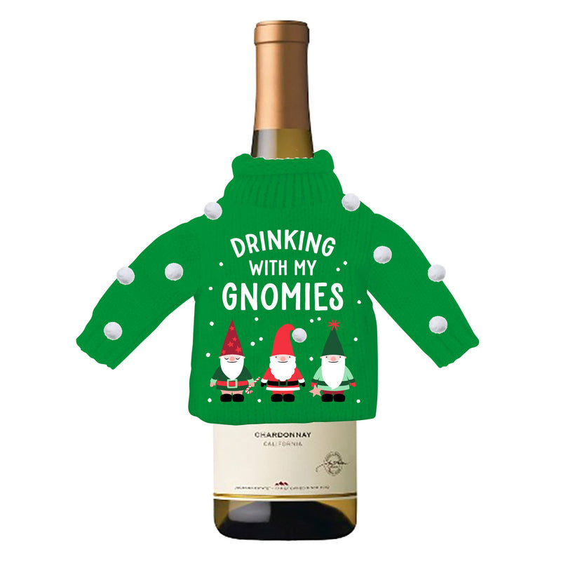 Funny Holiday Wine Bottle Sweater | Drinking With My Gnomies