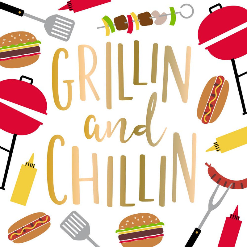 Cocktail Napkins | Grillin and Chillin - Foil - 20ct