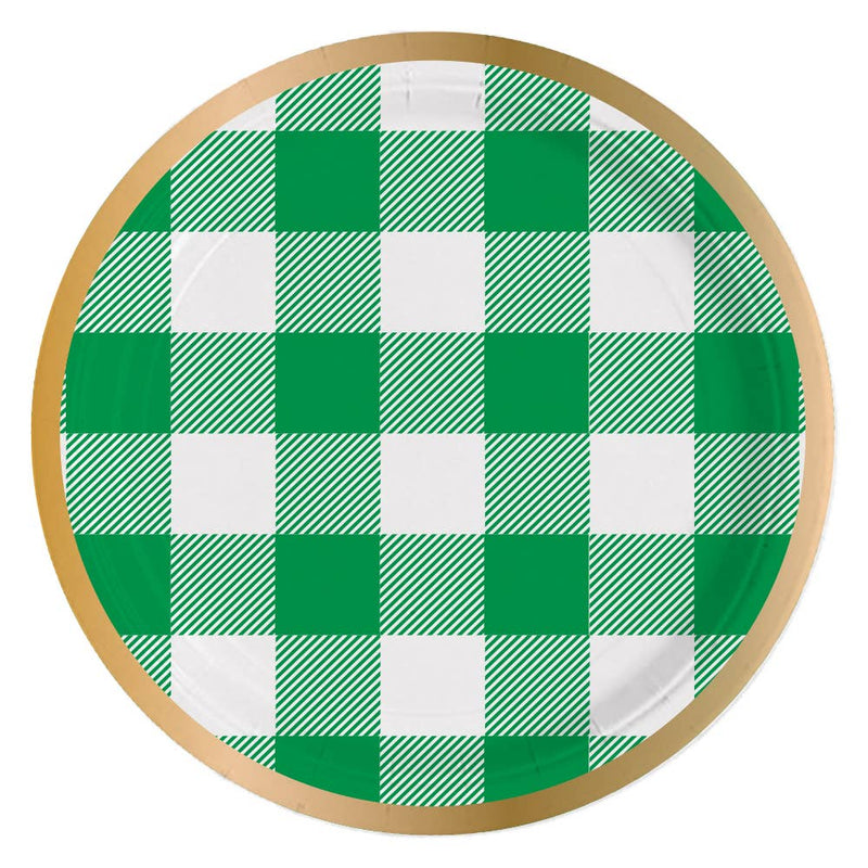 Paper Plate | Green Check - 8ct