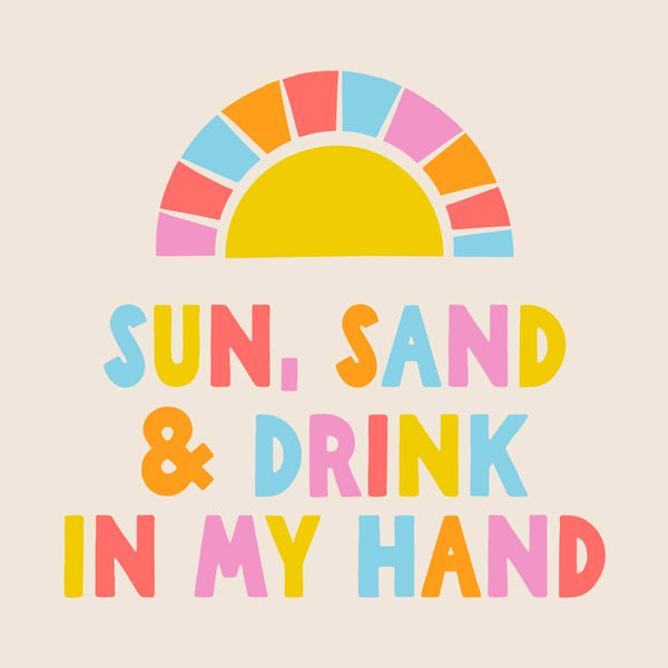 Funny Cocktail Napkins |Sun, Sand & Drink In My Hand - 20ct