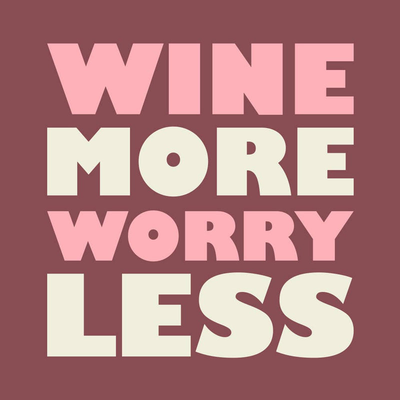 Cocktail Napkins | Wine More Worry Less - 20ct