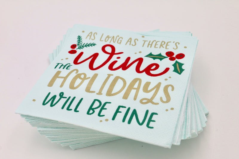3 ply Cocktail Napkins 20 Count | Holidays Will be Fine