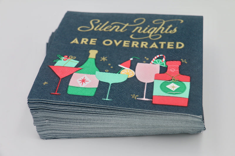 3 ply Cocktail Napkins 20 Count | Silent Nights Are Overrated