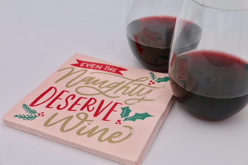 3 ply Cocktail Napkins 20 Count | Naughty Deserve Wine