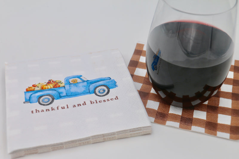 3 ply Cocktail Napkins 20 Count | Thankful and Blessed Truck