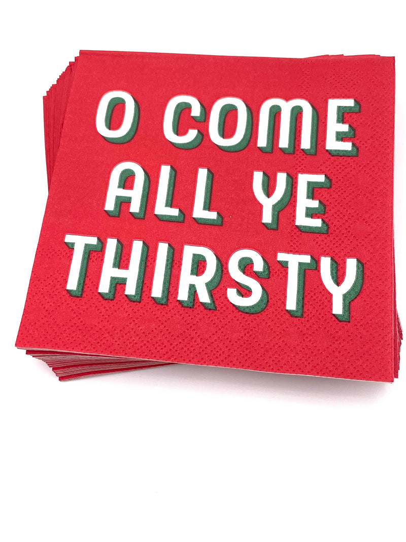 3 ply Beverage Napkins 20 Count | O Come All Ye Thirsty
