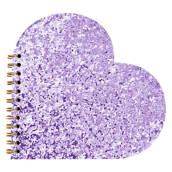 Notebook | Purple Glitter Heart Shaped Notebook