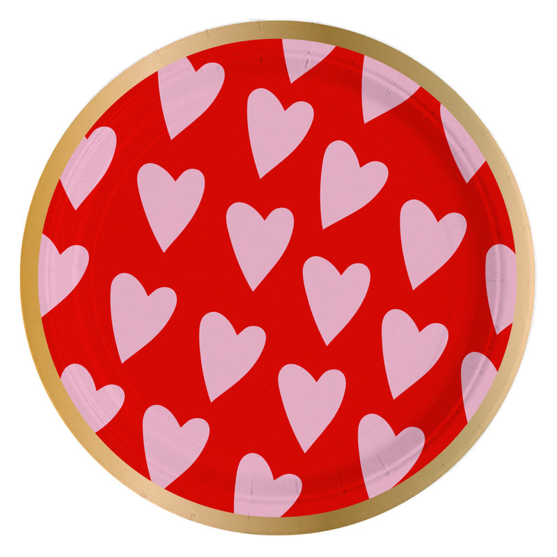 Paper Plate | Pink Hearts - 8ct