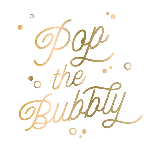 Cocktail Napkins | Pop The Bubbly - Foil - 20ct